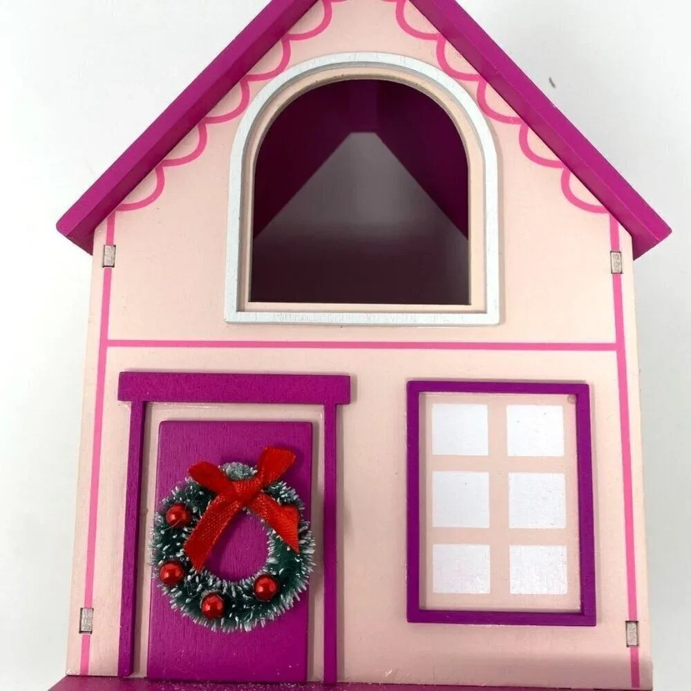 Featherly Friends™ Wood House Christmas Figurine Wondershop™ Pink House Only